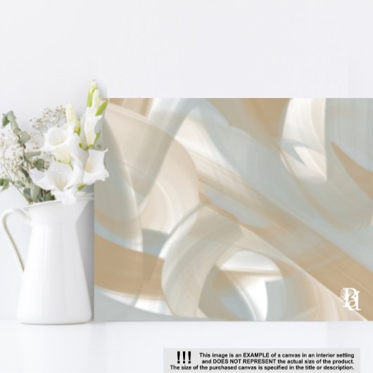 Sandy Tornado Trend Abstrakt Art Beige White Leinwanddruck