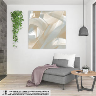 Sandy Tornado Trend Abstrakt Art Beige White Leinwanddruck
