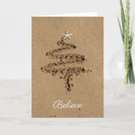 Sandy Tree Folded Holiday Card Feiertagskarte