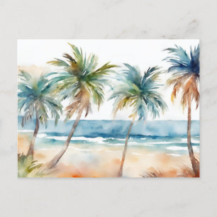 Sandy Tropical Beach, Palmen Postkarte