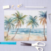 Sandy Tropical Beach, Palmen Seidenpapier (Handwerk)