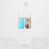 Sandy Tropical Beach Starfish Seashell Wasserflaschenetikett (Rückseite)