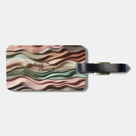 Sandy Waves Earth-Tone Gepäckanhänger (Rückseite horizontal)