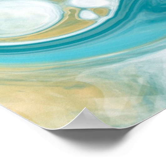 Sandy Waves Fluid Art Poster (Ecke)