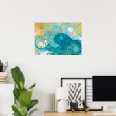 Sandy Waves Fluid Art Poster (Heimbüro)