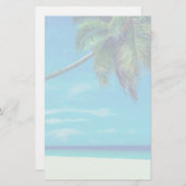 Sandy White Beach mit Tropical Palm Tree Briefpapier (Vorne/Hinten)