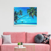 Sandy White Beach mit tropischen Palmen Leinwanddruck (Insitu (Wohnzimmer))