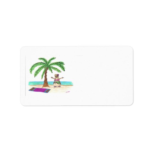 Sandyman on Beach Label Adressaufkleber (Vorne)