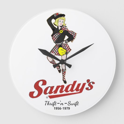Sandys Drive-In Große Wanduhr (Vorderseite)