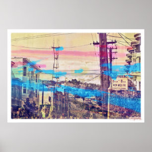 Sanfran-see-peaks-Mission District san francisco Poster