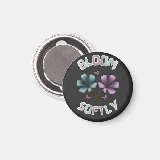 Sanft blühendes Frühlingsblumendesign Pastell Cott Magnet (Vorderseite/Rückseite)