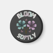Sanft blühendes Frühlingsblumendesign Pastell Cott Magnet (Vorne)