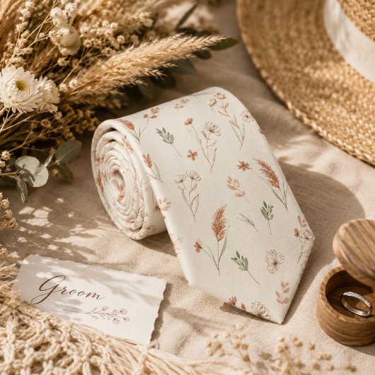 Sanft Boho-Botanisches Blumenmuster Krawatte