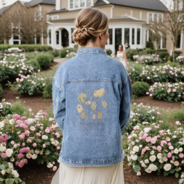 Sanft Erblühen - Minimalistische Wildblumen-Linien Jeansjacke