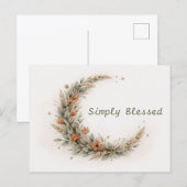 Sanft Neutrales Boho-Blumen-Halbmond-Muster Postkarte (Vorne/Hinten)
