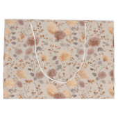 Sanft neutrales rosa beige Blumenmuster Große Geschenktüte (Rückseite)