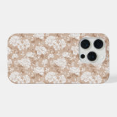 Sanft neutrales rosa beige Blumenmuster iPhone Hülle (Rückseite (Horizontal))