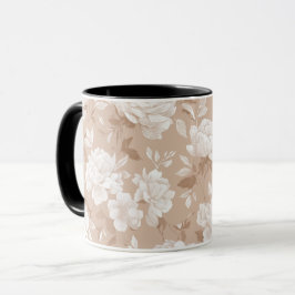 Sanft neutrales rosa beige Blumenmuster Tasse