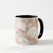 Sanft neutrales rosa beige Blumenmuster Tasse (VorderseiteRechts)
