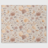 Sanft neutrales Rosé Beige Blumenmuster Geschenkpapier (Flach)