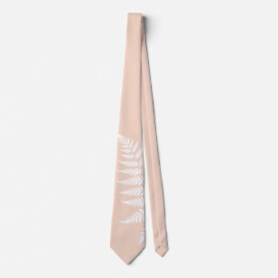 Sanft Pfirsich Weiße Farne Einfach Elegante Hochze Krawatte