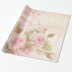 Sanft rosa Rosenmuster Geschenkpapier