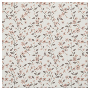 Sanft rosafarbenes Wildblumen-Blumenmuster im Boho Stoff