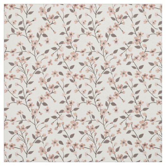 Sanft rosafarbenes Wildblumen-Blumenmuster im Boho Stoff (Muster)