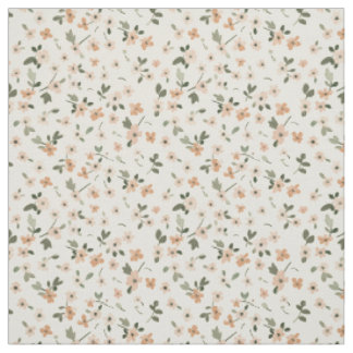Sanft rosafarbenes Wildblumen-Blütenmuster im Boho Stoff