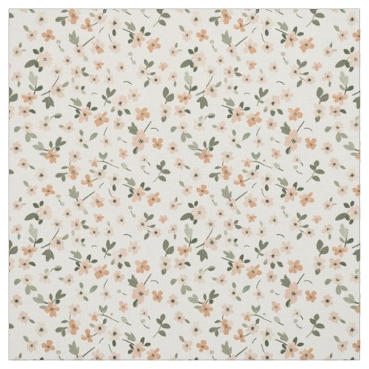 Sanft rosafarbenes Wildblumen-Blütenmuster im Boho Stoff (Muster)