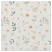 Sanft rosafarbenes Wildblumen-Blütenmuster im Boho Stoff (Nahaufnahme)