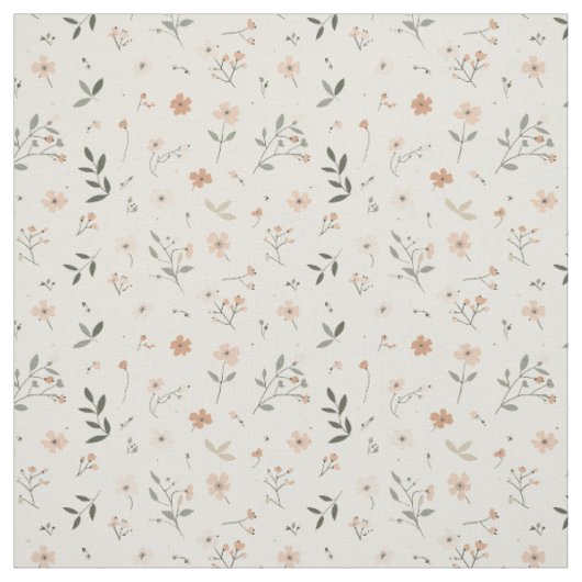 Sanft rosafarbenes Wildblumen-Blütenmuster im Boho Stoff (Muster)
