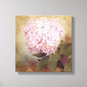 Sanft Sommer 2 Vintage Rosa Hortensienblüte Leinwanddruck