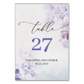 Sanft staubige lila Lila violett Blume boho Tischnummer (Rückseite)