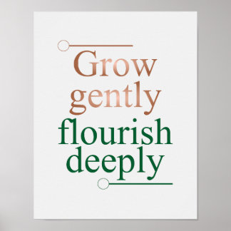 Sanft wachsen, tief gedeihen – minimalistisches Wa Poster