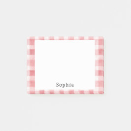 Sanft Weibliches Rosa Weiß Kariert Streifen   Post-it Klebezettel
