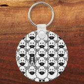 Sanftbeschichtete Grenzkollie im Schaf Schlüsselanhänger (Vorderseite)