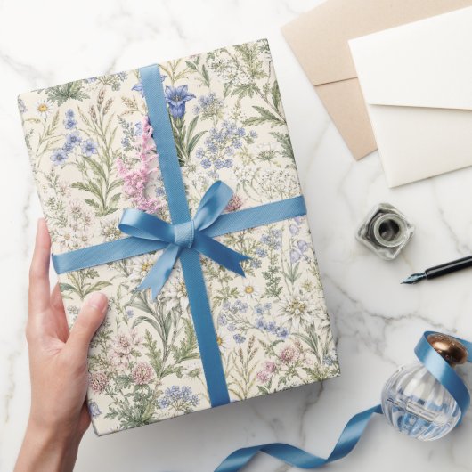 Sanfte alpine Wildblumenwiesen-Kunst Geschenkpapier (Schenken)
