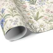 Sanfte alpine Wildblumenwiesen-Kunst Geschenkpapier (Rolleneckpunkt)