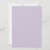 Sanfte Amethyst-Blumenhochzeit Einladung (Rückseite)