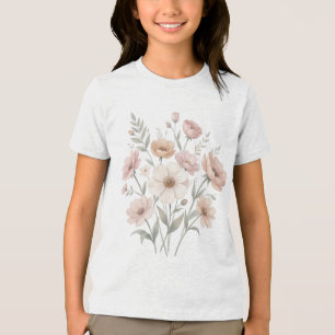 Sanfte Anemonen-Sträußchen-Aquarell-Zartheit Tri-Blend Shirt