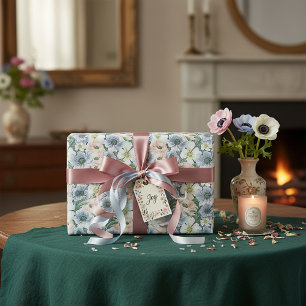 Sanfte Aquarell-Pastell-Blumen  Geschenkpapier