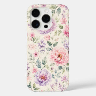 Sanfte Aquarell-Pfingstrose-Floral iPhone 16 Pro Hülle