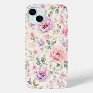 Sanfte Aquarell-Pfingstrose-Floralien Case-Mate iPhone Hülle