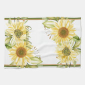 Sanfte Aquarell-Sonnenblumen Geschirrtuch (Horizontal)