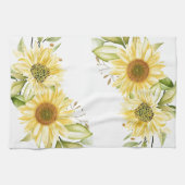 Sanfte Aquarell-Sonnenblumen Geschirrtuch (Horizontal)