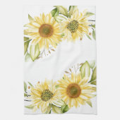 Sanfte Aquarell-Sonnenblumen Geschirrtuch (Vertikal)