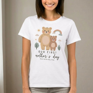 Sanfte Bärin Mutter Baby Erster Muttertag Kunst T-Shirt