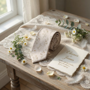 Sanfte Beige Wildblume Krawatte