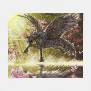 Sanfte Berührung~geflügeltes Einhorn Fleecedecke